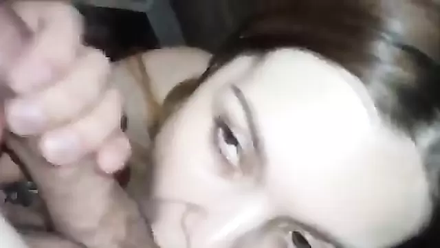 Russian stud gives a blowjob to a teen babe